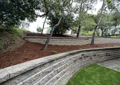 Sunset Valley Landscape, stone and brick retainer walls